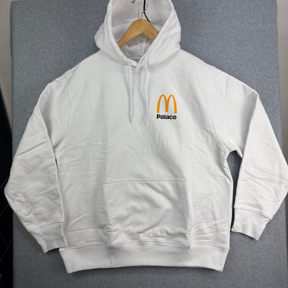 Palace x McDonald’s Logo Hoodie White Jacket Pullover Sweatshirt Mens XXL NEW